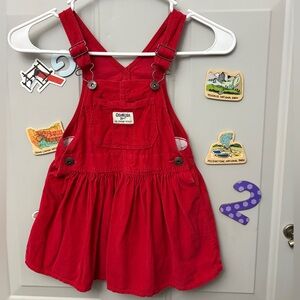 OshKosh B'gosh Cherry Red Corduroy Kids Overalls